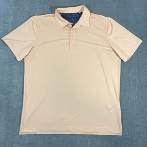Robert Graham Men's XL Classic Fit Peach Gingham Polo Shirt